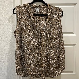 J Crew Cheetah Print Blouse Size M